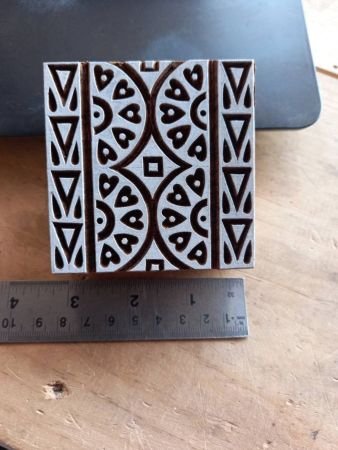 Indian Artistic Handicraft Item Traditional Design Border Stamp, hand carved Indian wood printing block; textile stamp; pottery stamp,