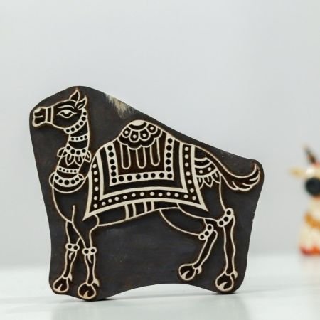 Large Camel Wooden Stamp, hand carved Indian wood printing block; textile stamp; pottery stamp,