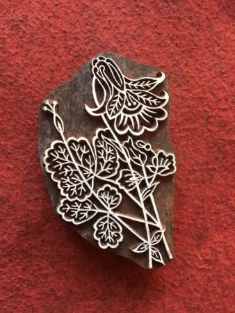 Indian Artistic Handicraft Item Floral 02, Wooden Printing Block - DIY Henna Fabric Textile Paper Clay Pottery Stamp