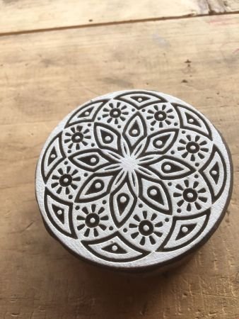 Floral Mandala Wood Stamp; Pottery Stamp; Wood Printing Block; Indian Stamp; Soap Stamp; Textile Print Block