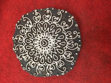 Floral Intricate Mandala Wood Stamp; Pottery Stamp; Wood Printing Block; Indian Stamp; Soap Stamp; Textile Print Block