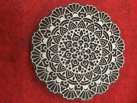 Floral Mandala Wood Stamp; Pottery Stamp; Wood Printing Block; Indian Stamp; Soap Stamp; Textile Print Block.