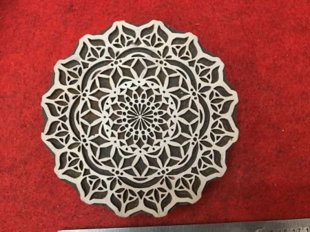 Indian Artistic Handicraft Item Mandala 01, hand carved Indian wood printing block; textile stamp; pottery stamp,