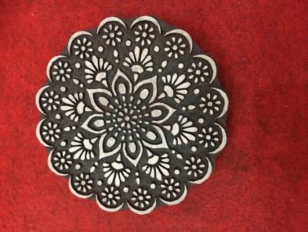 Floral Mandala Wood Stamp; Pottery Stamp; Wood Printing Block; Indian Stamp; Soap Stamp; Textile Print Block