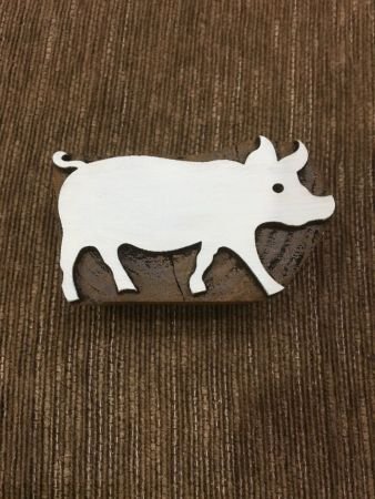 Indian wooden printing block - Pig Stamp, Wood Block Stamps, Tjaps, Pottery stamps, Indian Wood Stamps, Soap stamp