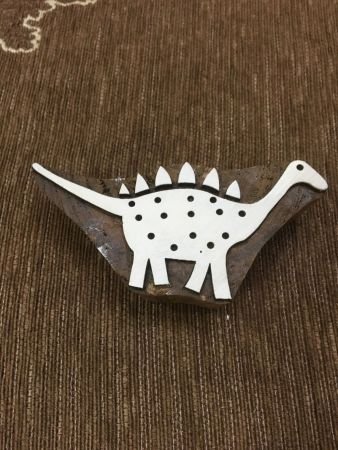 indian wooden printing block - Stegosaurus stamp, dinosaur stamp, animal stamp, printing block, clay stamp, pottery stamp, postcard stamp