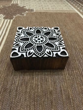 Detailed Moroccan Tile Indian Artistic Handicraft Items Wooden Printing Block, Moroccan Tile Stamp, large block fabric printing , Clay Stamp