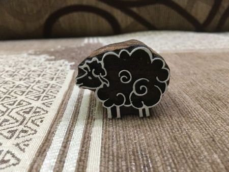 Funky wooly sheep stamp Indian Artistic Handicraft Items Wooden Printing Block, Pottery stamp, Tjaps, Textile Stamp, Printing Stamp Blocks