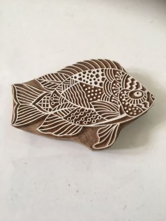 Zentangle fish Indian Artistic Handicraft Items Wooden Printing Block, Tjaps, Batik stamps, pottery stamps, clay stamps,Indian wooden stamps