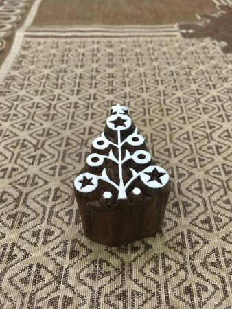 Christmas Tree, pottery stamp ceramic mould scrapbooking tjap batik printing floral carved stamps.