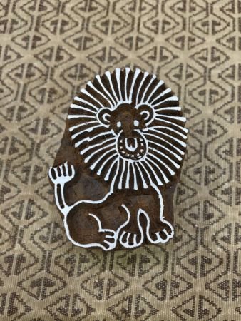 Sitting Lion, pottery stamp ceramic mould scrapbooking tjap batik printing floral carved stamps.