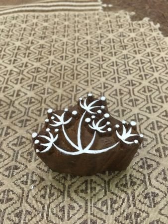 Mini Seed Head Cluster, hand carved Indian wood printing block; textile stamp; pottery stamp,