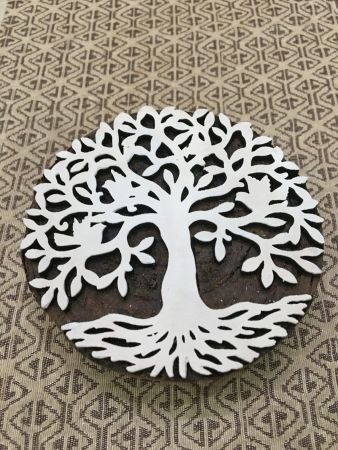 Timeless Beauty: Banyan Tree Wooden Printing Block Stamp - hand carved Indian wood printing block; textile stamp; pottery stamp,