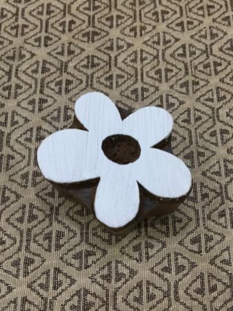 Blossoming Elegance: Exquisite Flower Design, hand carved Indian wood printing block; textile stamp; pottery stamp,