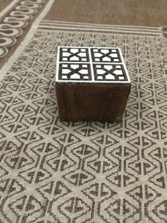 Repeat Pattern Square, hand carved Indian wood printing block; textile stamp; pottery stamp,