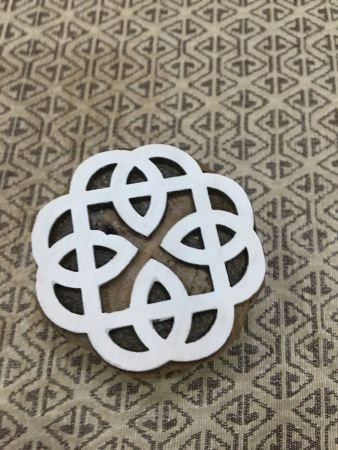 celtic knot, hand carved Indian wood printing block; textile stamp; pottery stamp,