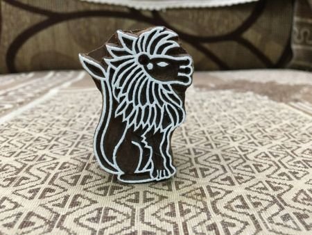 Celtic Lion, hand carved Indian wood printing block; textile stamp; pottery stamp,