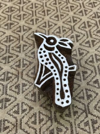 Woodpecker Bird, hand carved Indian wood printing block; textile stamp; pottery stamp,