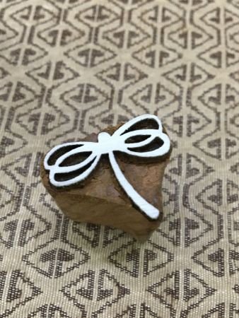 Whimsical Delight: Meadow Dragonfly Indian Wooden Printing Block - hand carved Indian wood printing block; textile stamp; pottery stamp,