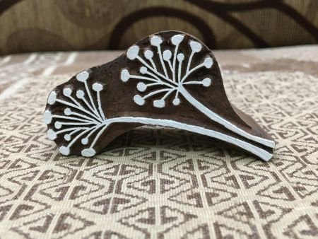 Nature's Intricacy Revealed: Seed Head Indian Wooden Printing Block Stamps ,hand carved Indian block; textile stamp; pottery stamp,