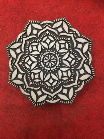 Floral Mandala Wood Stamp; Pottery Stamp; Wood Printing Block; Indian Stamp; Soap Stamp; Textile Print Block