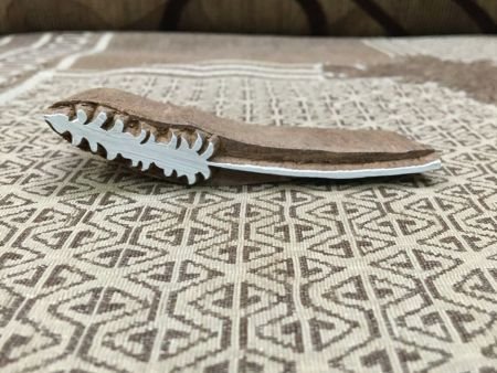 Single Lavender Stem, hand carved Indian wood printing block; textile stamp; pottery stamp,