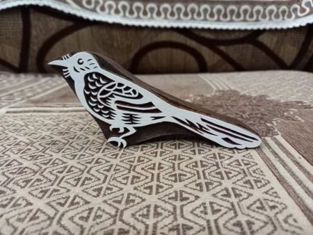 Magpie Bird ,pottery stamp ceramic mold scrapbooking tjap batik printing floral carved stamps.