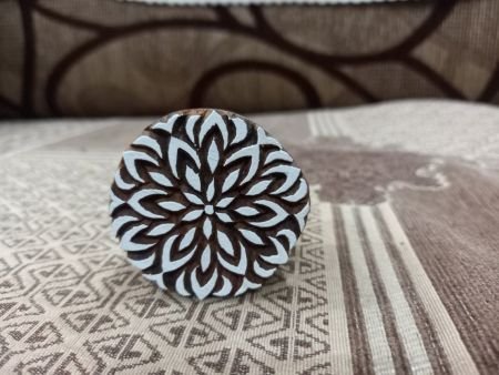 A Medium Mandala,pottery stamp ceramic mould scrapbooking tjap batik printing floral carved stamps.