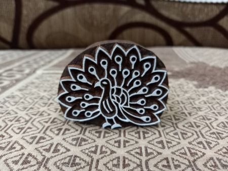 A Dancing Peacock ,pottery stamp ceramic mold scrapbooking tjap batik printing floral carved stamps.