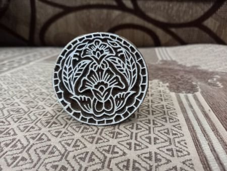 Floral mandala 2 ,pottery stamp ceramic mould scrapbooking tjap batik printing floral carved stamps.