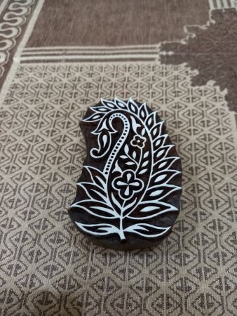 An Elegant Paisley ,pottery stamp ceramic mold scrapbooking tjap batik printing floral carved stamps.