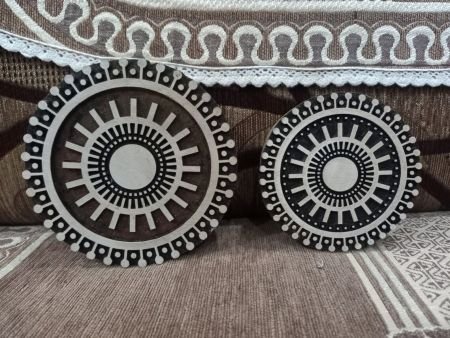 A Mandala design Block , Round Hand Carved Indian Wooden Stamp , Wood Block for Textile Fabric Stamping Henna Pottery DIY