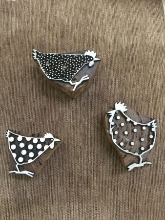 Funky Chickens Indian Artistic Handicraft Items Wooden Printing Block,Tjaps,Batik stamps,pottery stamps,clay stamps,Indian wooden stamps,