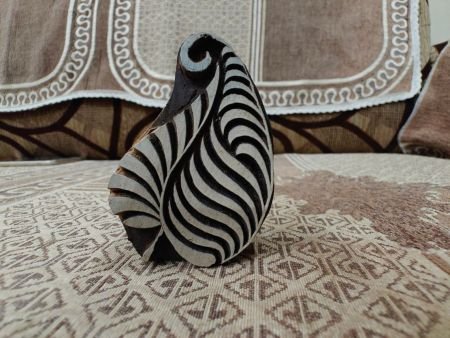 Stripy Paisley pottery stamp ceramic mold scrapbooking tjap batik printing floral carved stamps.