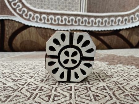 Dodecagon Shape pottery stamp ceramic mold scrapbooking tjap batik printing floral carved stamps.