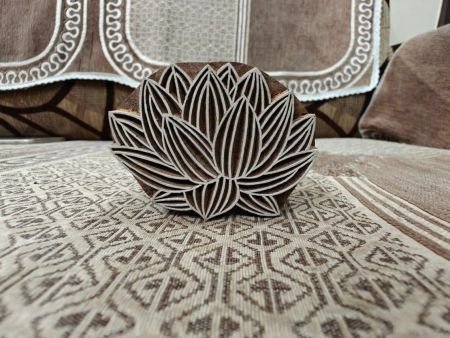 Stripy Lotus pottery stamp ceramic mold scrapbooking tjap batik printing floral carved stamps.