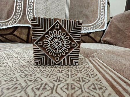 Mandala Square pottery stamp ceramic mold scrap booking tjap batik printing floral carved stamps.