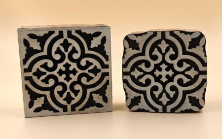 Positive and Negative Moraccan Tile,pottery stamp ceramic mold scrapbooking tjap batik printing floral carved stamps.