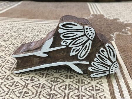 Double Daisy Flower Wooden Printing Block Stamp: Floral Elegance in Full Bloom...