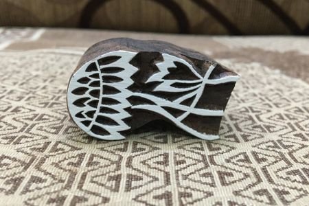 Single Seedhead , hand carved Indian wood printing block; textile stamp; pottery stamp,