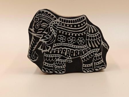 Detailed Elephant pottery stamp ceramic mold scrapbooking tjap batik printing floral carved stamps