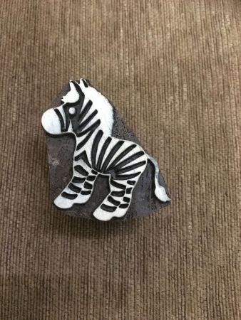 Indian wooden Printing Blocks Baby Zebra ,hand carved Indian wood printing block; textile stamp; pottery stamp